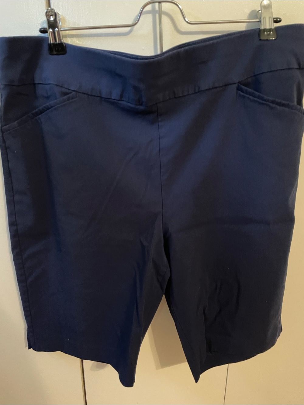 Chico's Perfect Stretch Navy Pull-On Bermuda Shorts